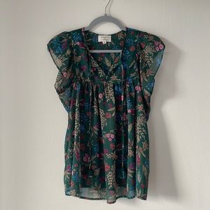 Everly for Francesca’s Floral Tassel Flowy Blouse